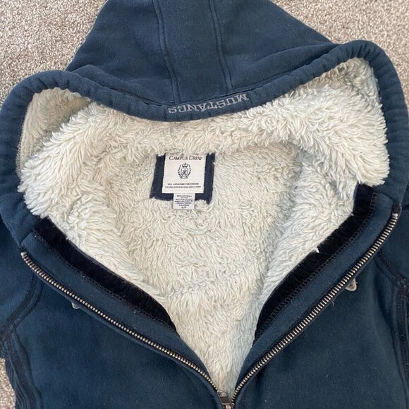 UWO Western Mustangs Navy Blue Vintage / Y2K Zip Up‎ Hoodie Size Small - Picture 9 of 9